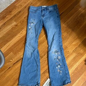 Abercrombie Kids Denim Flare Jeans with Floral Design